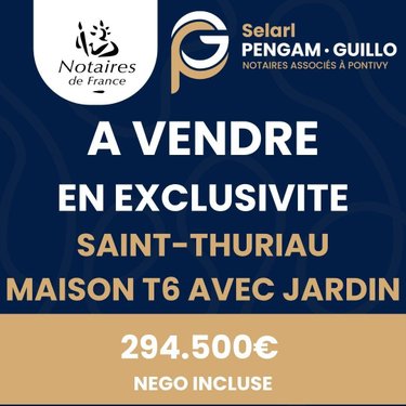 Maison a vendre Saint-Thuriau 56300 Morbihan 150 m2 5 pièces 294500 euros