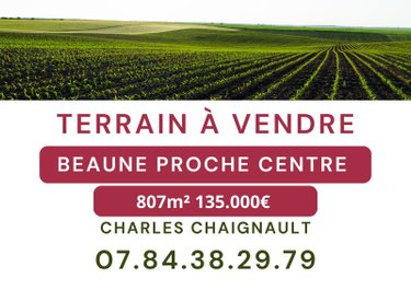 Terrain a batir a vendre Beaune 21200 Côte-d'Or 807 m2  135000 euros