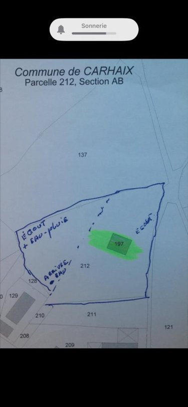 Terrain a batir a vendre Carhaix-Plouguer 29270 Finistère 1651 m2  42500 euros