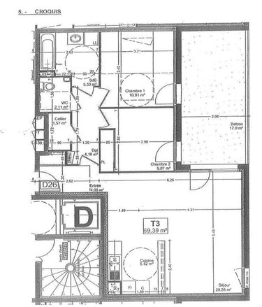 Appartement a vendre Angers 49000 Maine-et-Loire 69 m2 3 pièces 224510 euros