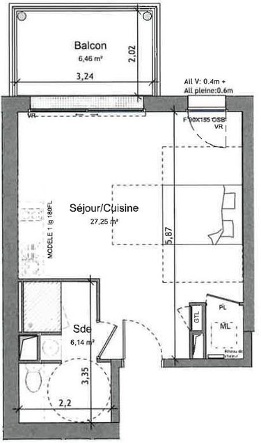 Location appartement Angers 49000 Maine-et-Loire 33 m2 1 pièce 593 euros