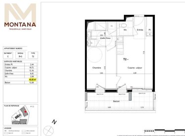 Location appartement Saint-Malo 35400 Ille-et-Vilaine 42 m2 2 pièces 640 euros