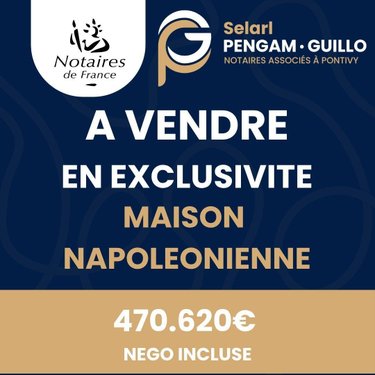 Maison a vendre Pontivy 56300 Morbihan 254 m2 7 pièces 470620 euros