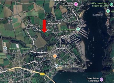 Terrain a batir a vendre Lézardrieux 22740 Côtes-d'Armor 1253 m2  98000 euros