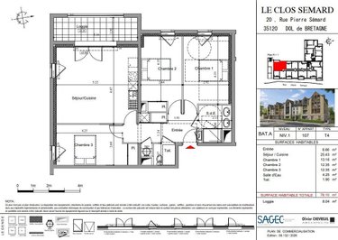 Appartement a vendre Dol-de-Bretagne 35120 Ille-et-Vilaine 78 m2 4 pièces 272000 euros