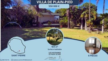 Maison a vendre Saint-Pierre 97410 Réunion 184 m2 6 pièces 550000 euros