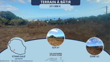 Terrain a batir a vendre L'Étang-Salé 97427 Réunion 572 m2  211000 euros