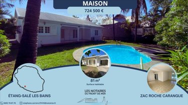 Maison a vendre L'Étang-Salé 97427 Réunion 82 m2 5 pièces 724500 euros