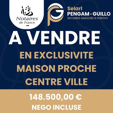 Maison a vendre Pontivy 56300 Morbihan 134 m2 6 pièces 148500 euros