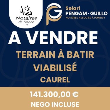 Terrain a batir a vendre Caurel 22530 Côtes-d'Armor 3742 m2  141300 euros
