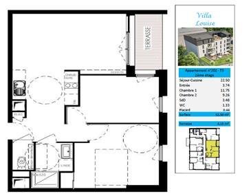 Location appartement Reims 51100 Marne 52 m2 3 pièces 720 euros