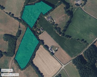 Terrains de loisirs bois etangs a vendre Carelles 53120 Mayenne 27100 m2  17500 euros