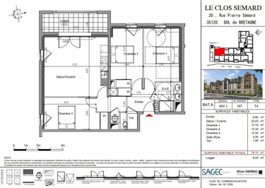 Appartement a vendre Dol-de-Bretagne 35120 Ille-et-Vilaine 78 m2 4 pièces 272000 euros