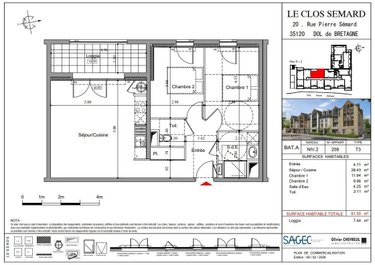 Appartement a vendre Dol-de-Bretagne 35120 Ille-et-Vilaine 59 m2 3 pièces 194000 euros