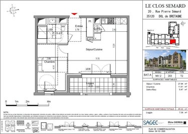 Appartement a vendre Dol-de-Bretagne 35120 Ille-et-Vilaine 42 m2 2 pièces 139000 euros