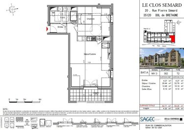 Appartement a vendre Dol-de-Bretagne 35120 Ille-et-Vilaine 42 m2 2 pièces 139000 euros