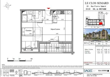 Appartement a vendre Dol-de-Bretagne 35120 Ille-et-Vilaine 42 m2 2 pièces 139000 euros