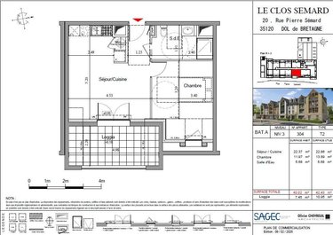 Appartement a vendre Dol-de-Bretagne 35120 Ille-et-Vilaine 42 m2 2 pièces 139000 euros