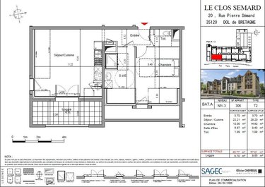 Appartement a vendre Dol-de-Bretagne 35120 Ille-et-Vilaine 42 m2 2 pièces 139000 euros