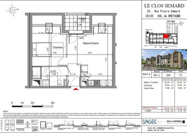 Appartement a vendre Dol-de-Bretagne 35120 Ille-et-Vilaine 42 m2 2 pièces 139000 euros