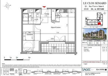 Appartement a vendre Dol-de-Bretagne 35120 Ille-et-Vilaine 42 m2 2 pièces 139000 euros