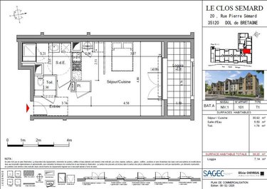 Appartement a vendre Dol-de-Bretagne 35120 Ille-et-Vilaine 29 m2 1 pièce 119000 euros