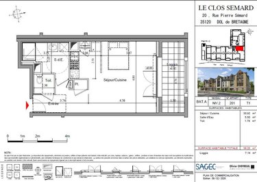 Appartement a vendre Dol-de-Bretagne 35120 Ille-et-Vilaine 29 m2 1 pièce 119000 euros