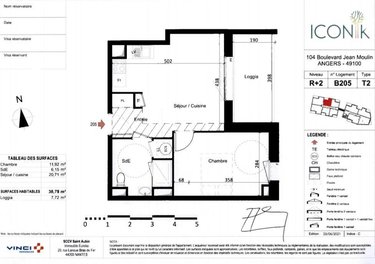 Location appartement Angers 49000 Maine-et-Loire 38 m2 2 pièces 615 euros