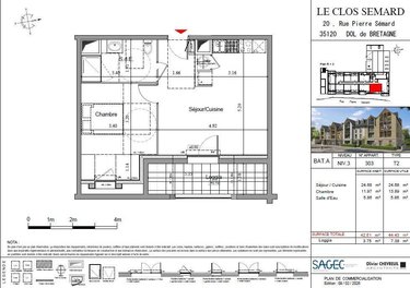 Appartement a vendre Dol-de-Bretagne 35120 Ille-et-Vilaine 42 m2 2 pièces 139000 euros