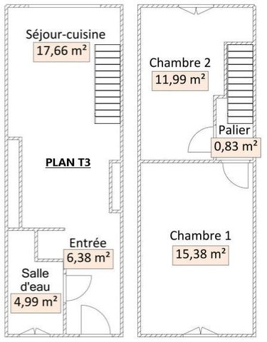 Appartement a vendre Villers-sur-Fère 02130 Aisne 57 m2 3 pièces 78600 euros
