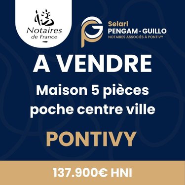 Maison a vendre Pontivy 56300 Morbihan 110 m2 5 pièces 137900 euros