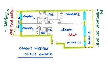 Appartement a vendre Paris 15e arrondissement 75015 Paris 98 m2 4 pièces 960000 euros