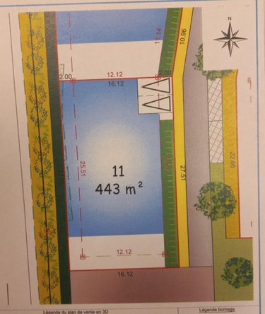 Terrain a batir a vendre Berné 56240 Morbihan 443 m2  24950 euros