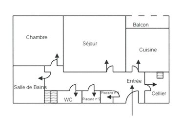 Location appartement Tours 37000 Indre-et-Loire 54 m2 2 pièces 610 euros