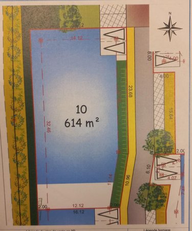 Terrain a batir a vendre Berné 56240 Morbihan 614 m2  34581 euros