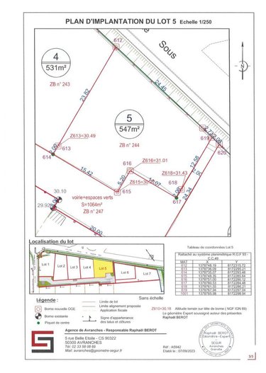 Terrain a batir a vendre Le Val-Saint-Père 50300 Manche 531 m2  67720 euros