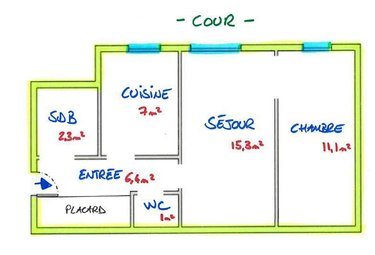 Appartement a vendre Paris 15e arrondissement 75015 Paris 43 m2 2 pièces 324450 euros