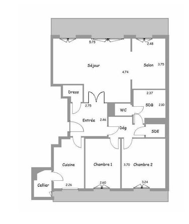 Appartement a vendre Courbevoie 92400 Hauts-de-Seine 86 m2 4 pièces 679500 euros