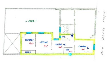 Appartement a vendre Pantin 93500 Seine-Saint-Denis 56 m2 3 pièces 290000 euros