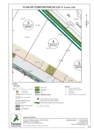 Terrain a batir a vendre Le Val-Saint-Père 50300 Manche 531 m2  67720 euros