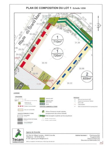 Terrain a batir a vendre Le Val-Saint-Père 50300 Manche 710 m2  89200 euros