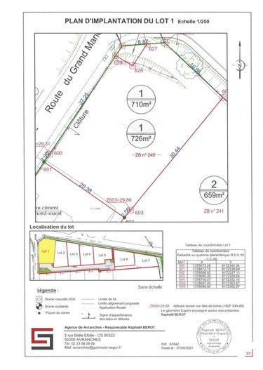 Terrain a batir a vendre Le Val-Saint-Père 50300 Manche 710 m2  89200 euros