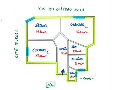 Appartement a vendre Paris 10e arrondissement 75010 Paris 69 m2 3 pièces 695000 euros