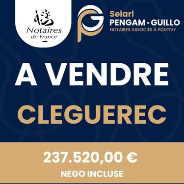 Maison a vendre Cléguérec 56480 Morbihan 92 m2 4 pièces 237520 euros