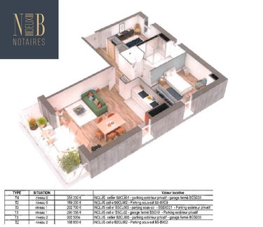Appartement a vendre Baud 56150 Morbihan 47 m2 2 pièces 189000 euros