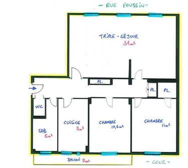 Appartement a vendre Paris 16e arrondissement 75016 Paris 78 m2 4 pièces 699000 euros