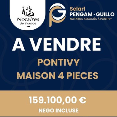Maison a vendre Pontivy 56300 Morbihan 76 m2 4 pièces 159100 euros