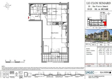 Appartement a vendre Dol-de-Bretagne 35120 Ille-et-Vilaine 42 m2 2 pièces 139000 euros