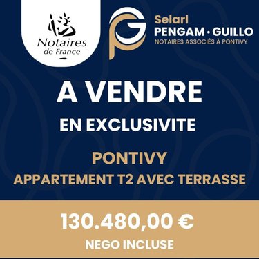 Appartement a vendre Pontivy 56300 Morbihan 42 m2  130480 euros
