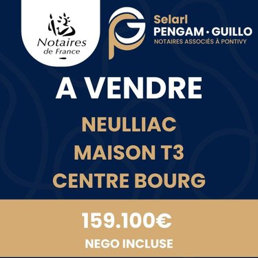 Maison a vendre Neulliac 56300 Morbihan 72 m2 3 pièces 159100 euros